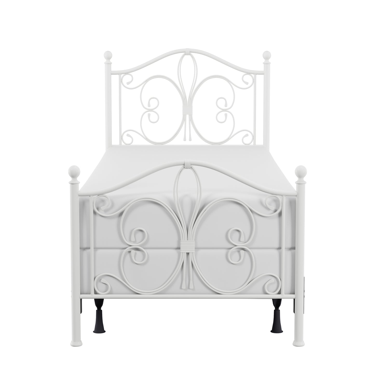 Hillsdale Furniture Ruby Twin Metal Bed, Textured White