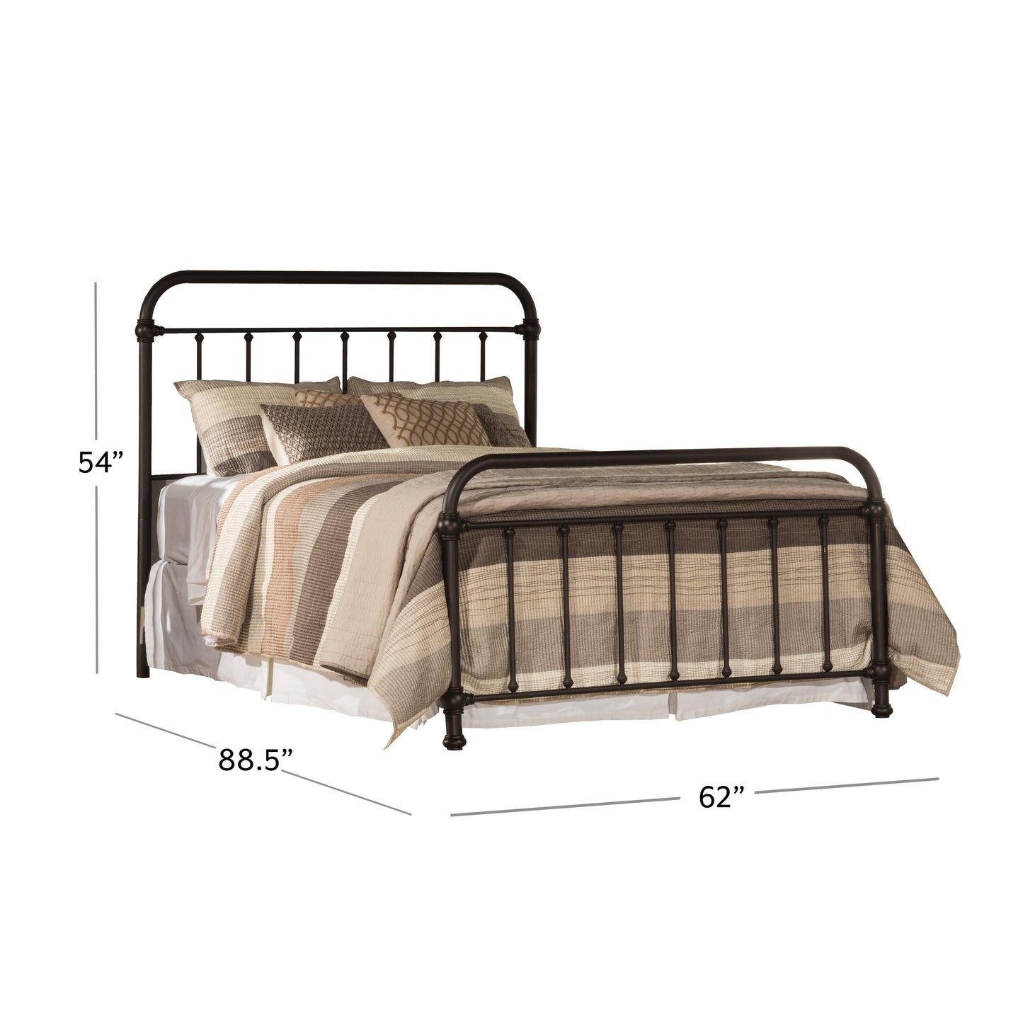 Hillsdale Furniture Kirkland Metal Queen Bed, Dark Bronze