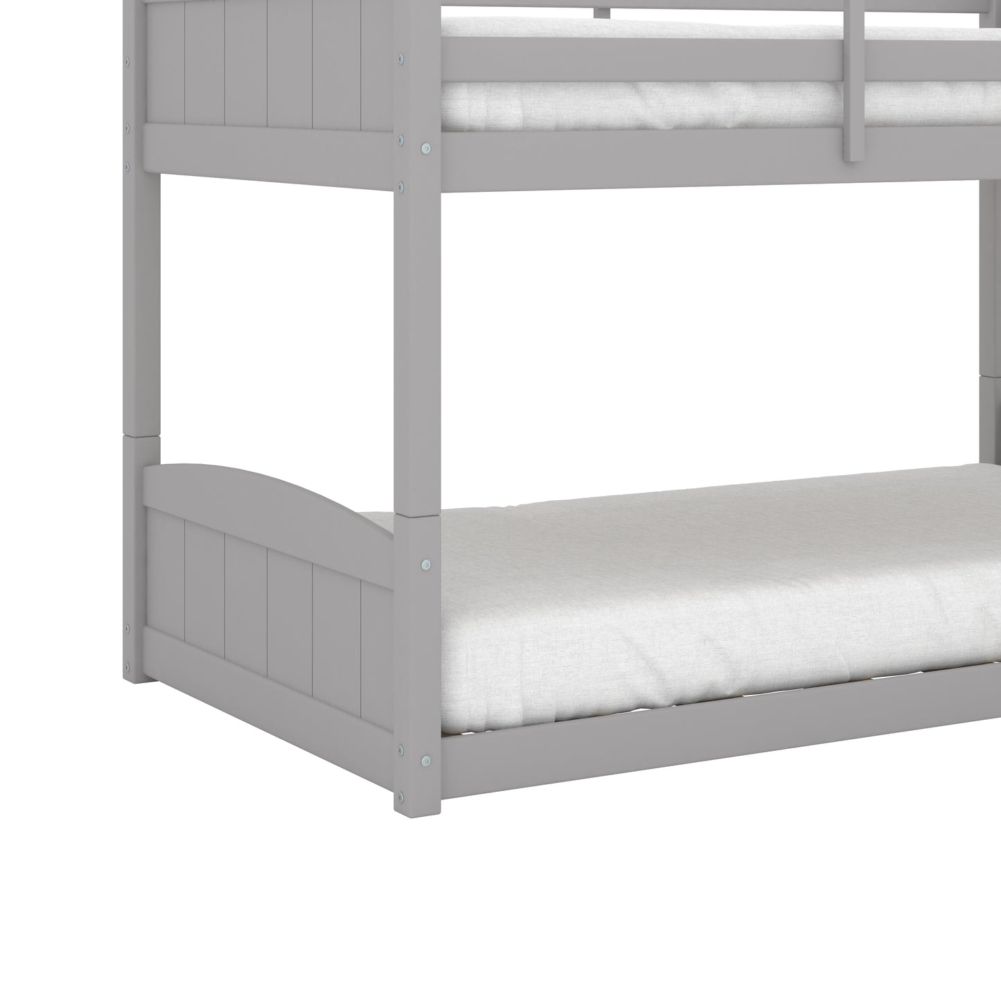 Living Essentials by Hillsdale Alexis Wood Arch Twin Over Twin Floor Bunk Bed, Gray