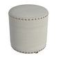 Hillsdale Furniture Laura Round Backless Upholstered Vanity Stool, Light Linen Gray