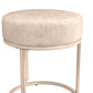 Hillsdale Furniture Swanson Backless Upholstered and Metal Vanity Stool, Distressed White