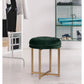 Hillsdale Furniture Maura Tufted Backless Metal Vanity Stool, Emerald Green Velvet