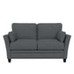 Living Essentials by Hillsdale Grant River Upholstered Loveseat with 2 Pillows, Gray