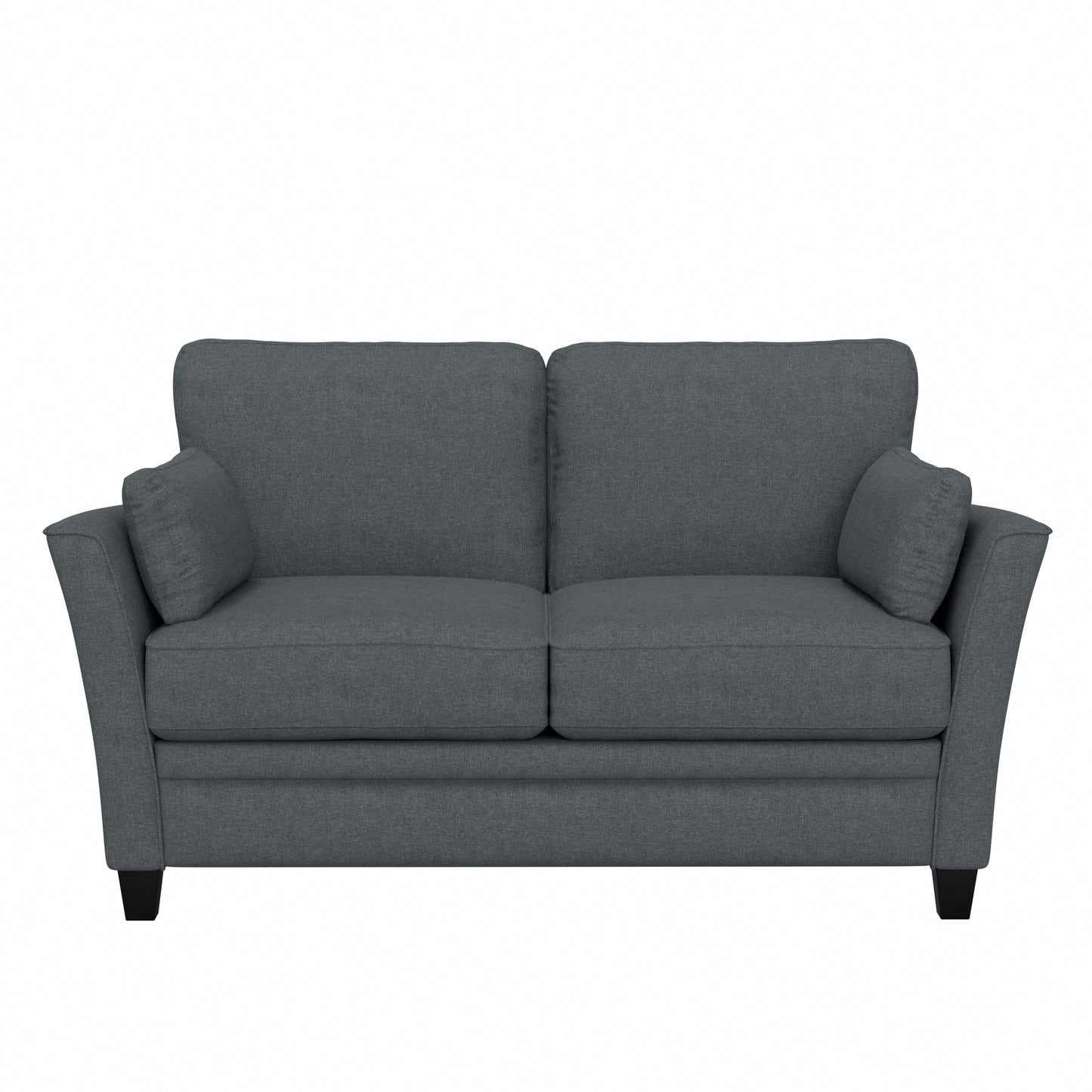 Living Essentials by Hillsdale Grant River Upholstered Loveseat with 2 Pillows, Gray