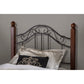 Hillsdale Furniture Madison Twin Metal Headboard with Frame and Cherry Wood Posts, Textured Black