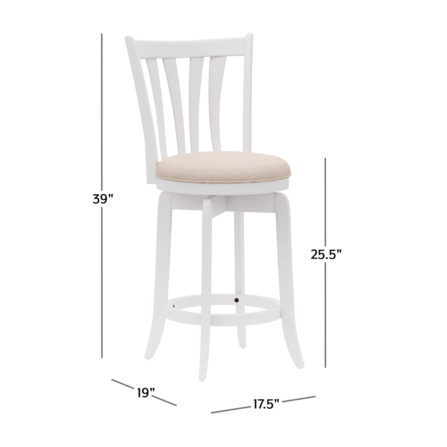 Hillsdale Furniture Savana Wood Counter Height Swivel Stool, White