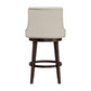 Hillsdale Furniture Halbrooke Wood Bar Height Swivel Stool, Cream Fabric