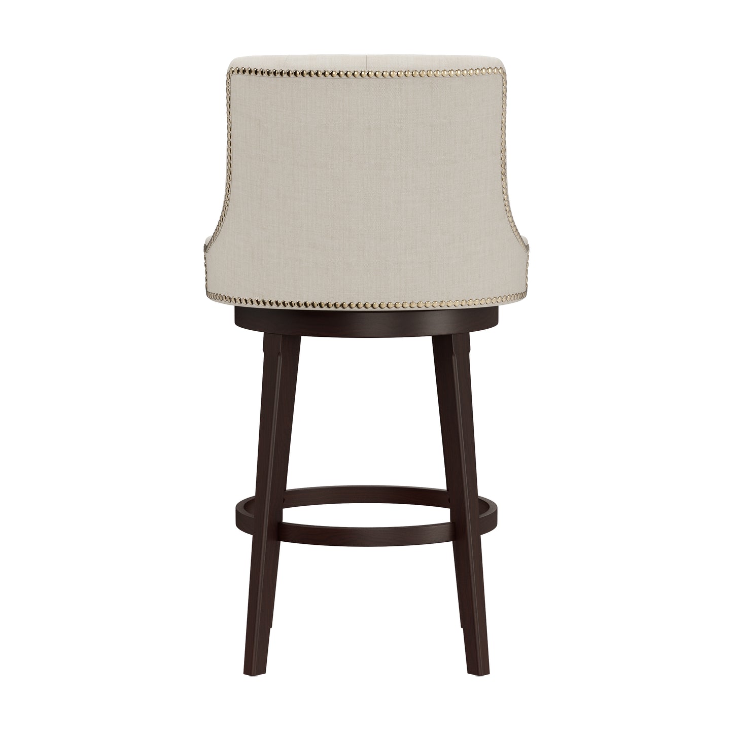 Hillsdale Furniture Halbrooke Wood Bar Height Swivel Stool, Cream Fabric