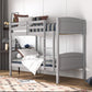 Living Essentials by Hillsdale Alexis Wood Arch Twin Over Twin Bunk Bed, Gray