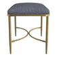 Hillsdale Furniture Wimberly Modern Backless Metal Vanity Stool, Gold with Blue Fabric