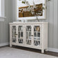 Hillsdale Furniture Bayside Wood 4 Door Console Cabinet, Antique White