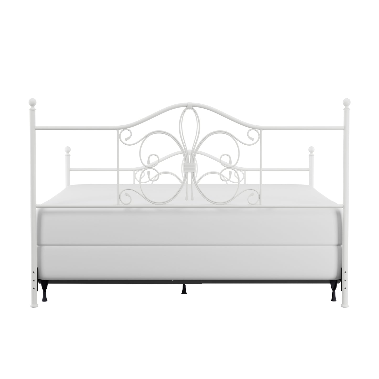 Hillsdale Furniture Ruby King Metal Bed, Textured White