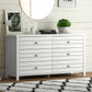 Living Essentials by Hillsdale Harmony Wood 6 Drawer Dresser, Matte White