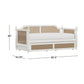 Hillsdale Furniture Melanie Wood and Cane Twin Daybed with Trundle, White