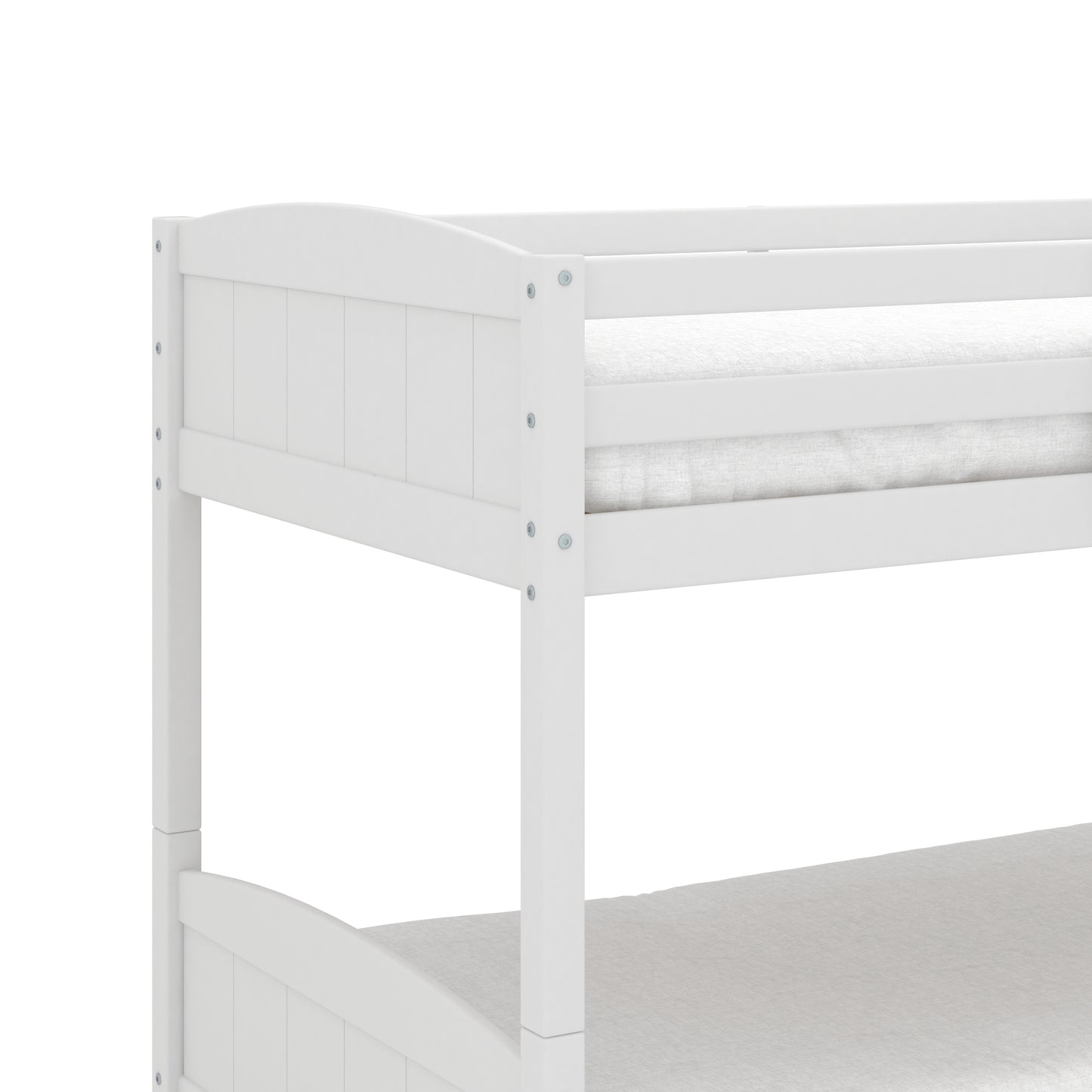 Living Essentials by Hillsdale Alexis Wood Arch Twin Over Twin Floor Bunk Bed, White