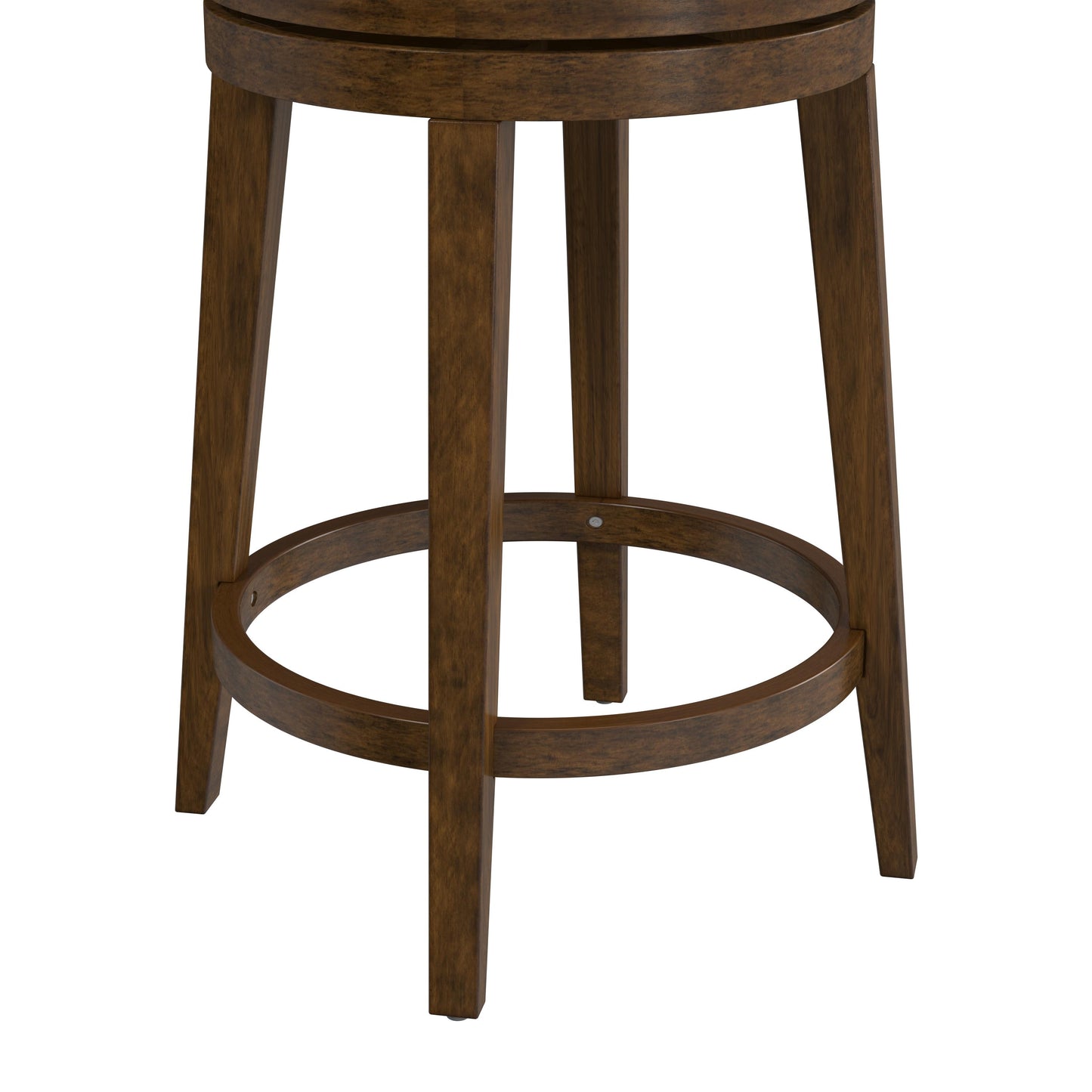 Hillsdale Furniture Lawton Wood Counter Height Swivel Stool, Walnut with Aged Brown Faux Leather