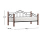 Hillsdale Furniture Matson Wood and Metal Daybed with Roll Out Trundle, Black with Cherry Posts