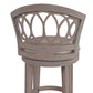 Hillsdale Furniture Adelyn Wood Counter Height Swivel Stool, Antique Gray wash with Putty Beige Fabric