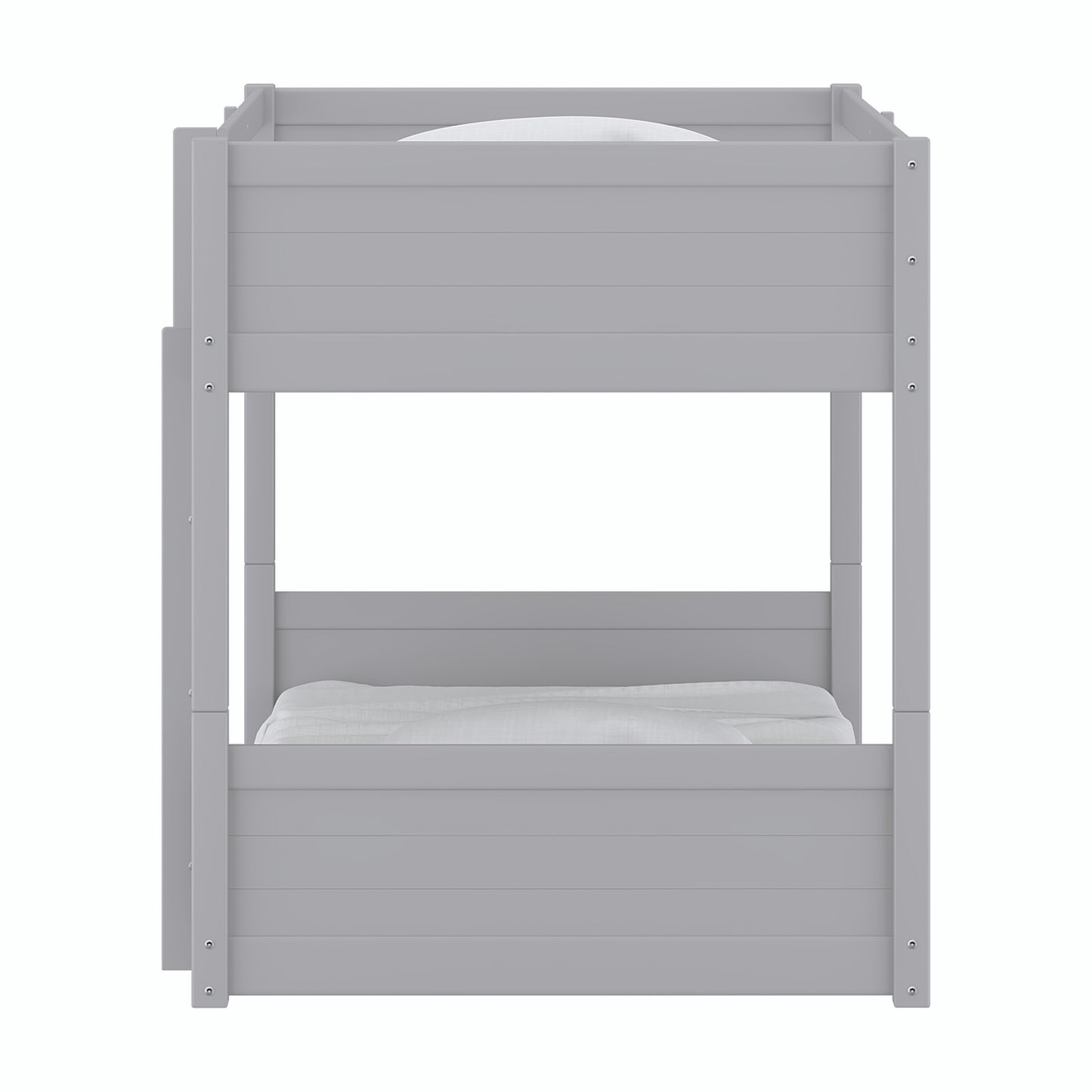 Living Essentials by Hillsdale Capri Wood Twin Over Twin Floor Bunk Bed, Gray