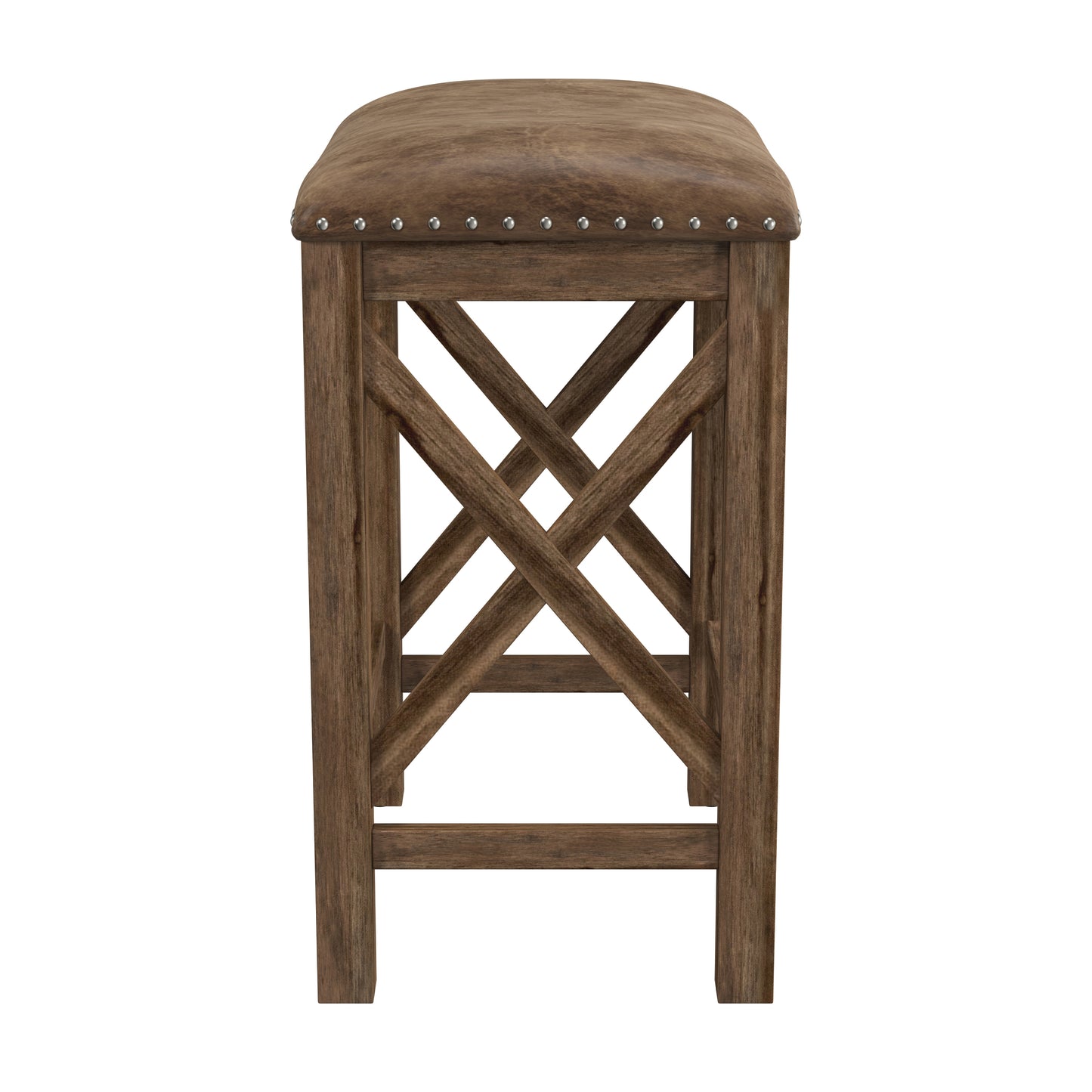 Hillsdale Furniture Willow Bend Wood Backless Counter Height Stool, Set of 2, Antique Brown Walnut