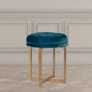 Hillsdale Furniture Maura Tufted Backless Metal Vanity Stool, Sapphire Blue Velvet