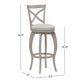 Hillsdale Furniture Ellendale Wood Bar Height Swivel Stool, Aged Gray with Fog Gray Fabric