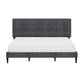 Hillsdale Furniture Blakely Button Tufted Upholstered Platform King Bed with 2 Dual USB Ports, Dark Gray