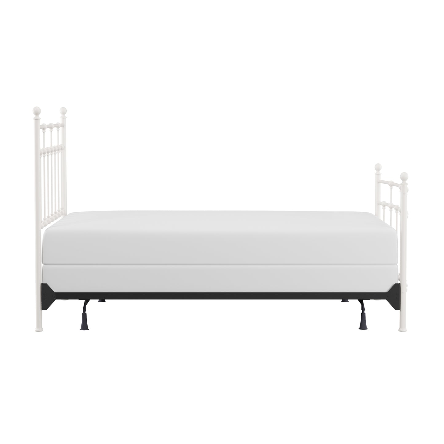 Hillsdale Furniture Providence Metal Full Bed with Spindle and Casting Design, Soft White