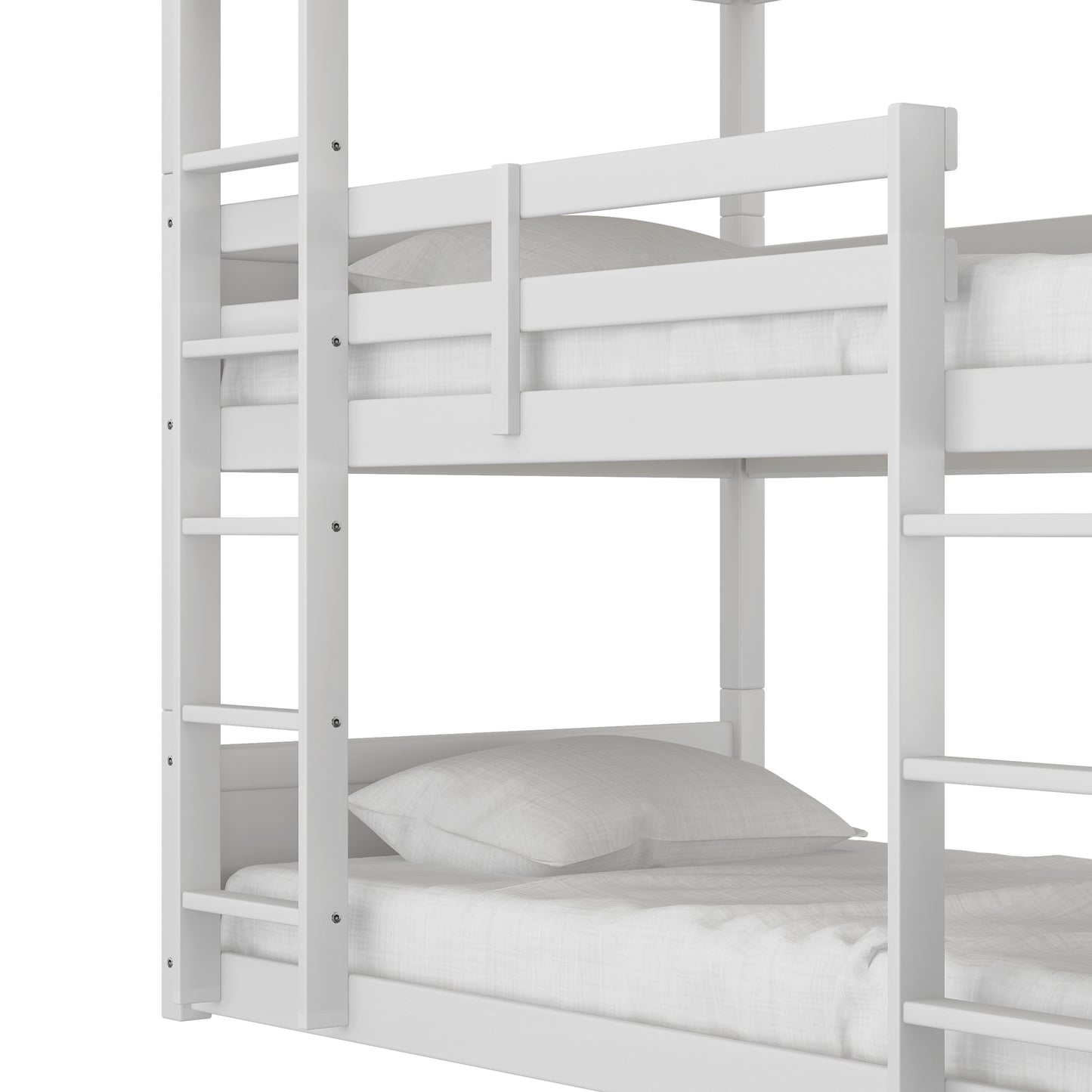 Living Essentials by Hillsdale Capri Wood Triple Bunk Bed, White