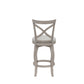 Hillsdale Furniture Ellendale Wood Counter Height Swivel Stool, Aged Gray with Fog Gray Fabric