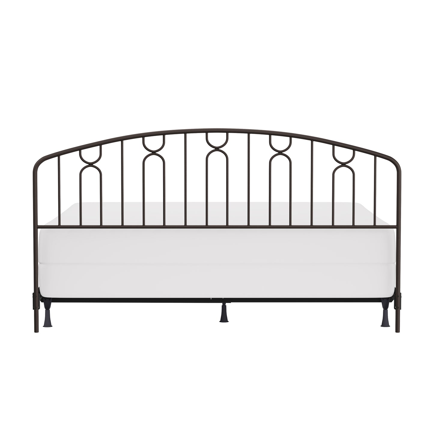 Hillsdale Furniture Riverbrooke Metal Arch Scallop King Headboard with Frame, Bronze