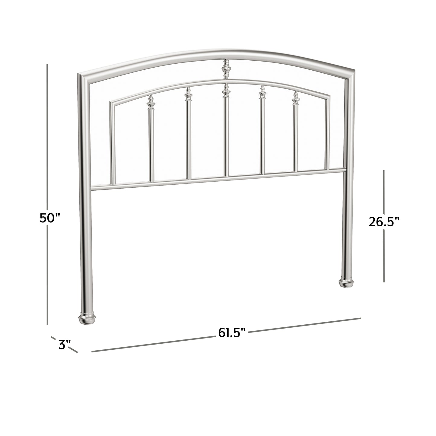 Hillsdale Furniture Claudia Full/Queen Metal Headboard, Matte Nickel