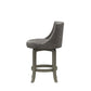 Hillsdale Furniture Napa Valley Wood Counter Height Swivel Stool, Aged Gray with Charcoal Faux Leather