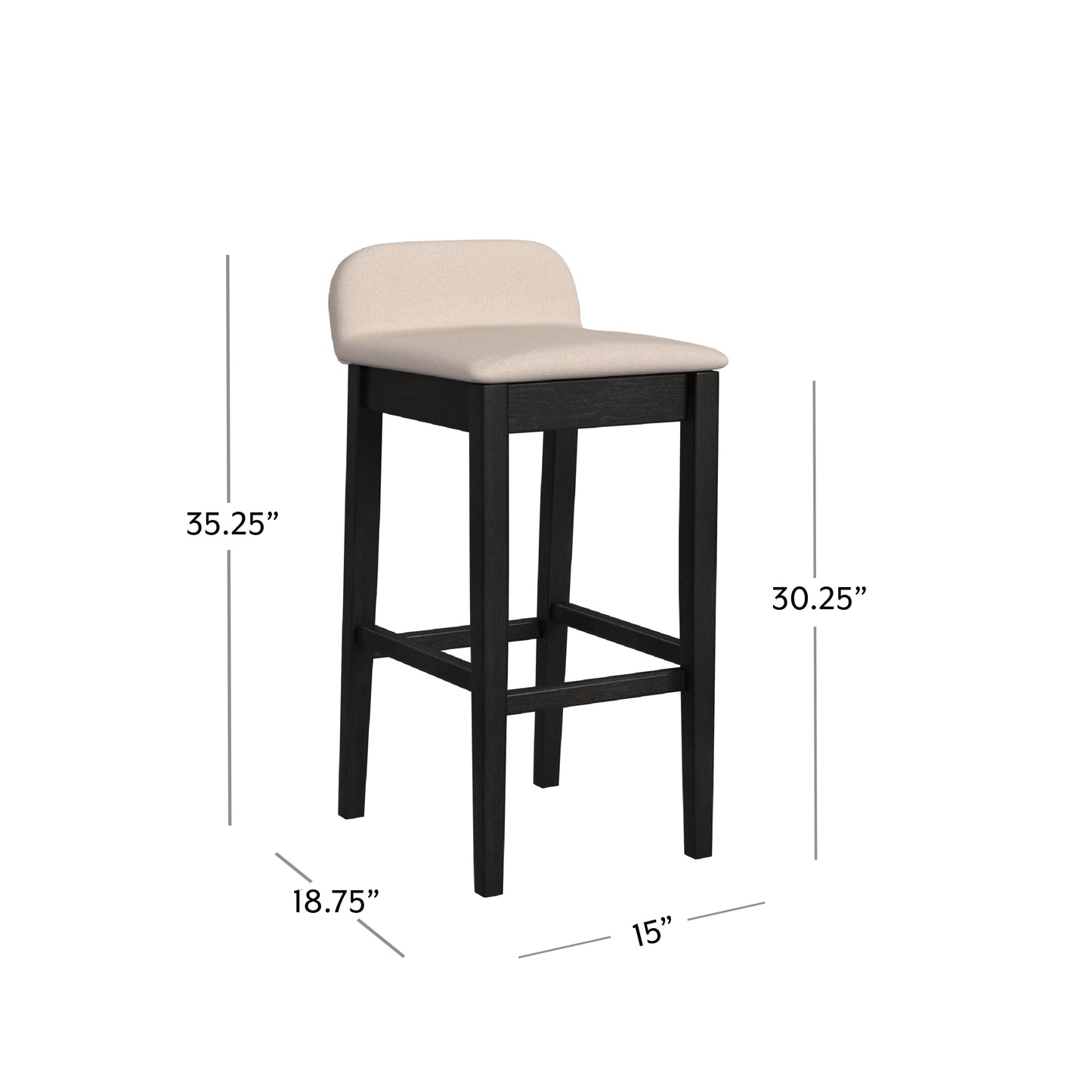 Hillsdale Furniture Maydena Wood Bar Height Stool, Black