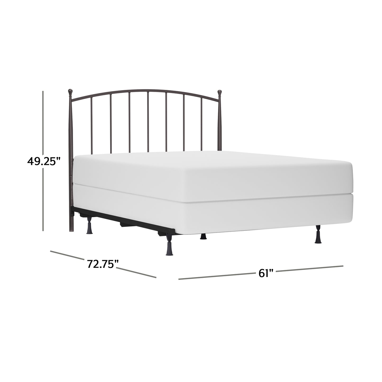 Hillsdale Furniture Warwick Full/Queen Metal Headboard with Frame, Gray Bronze