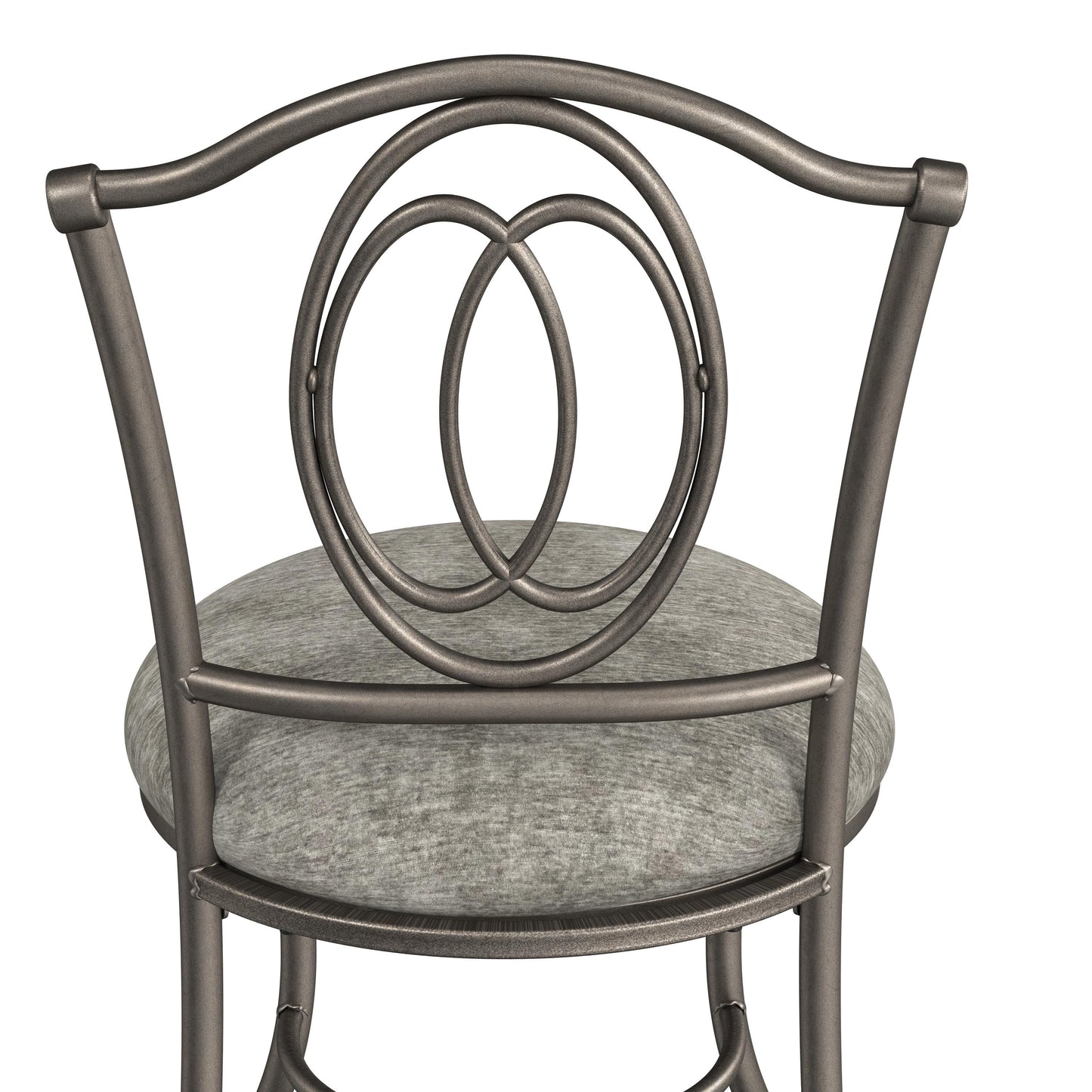 Hillsdale Furniture Emerson Metal Vanity Stool, Pewter