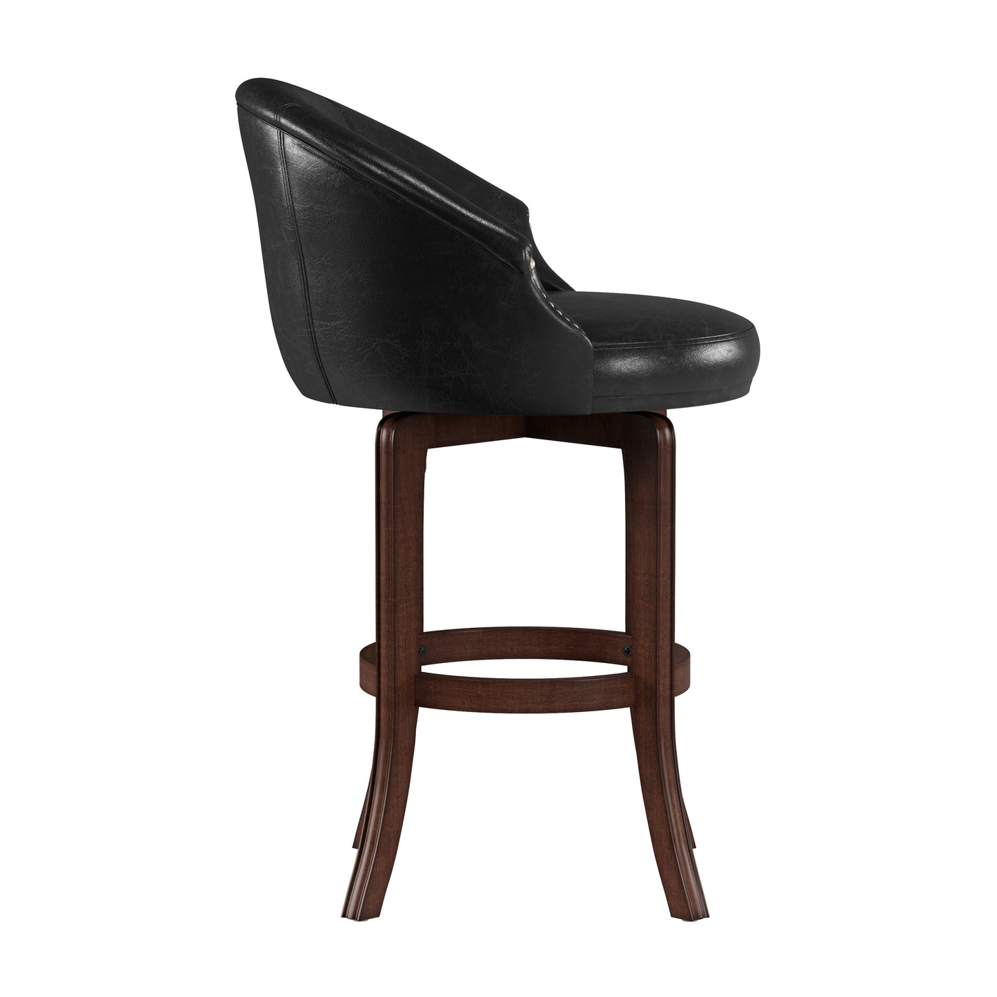 Hillsdale Furniture Dartford Wood Bar Height Swivel Stool, Dark Brown Cherry