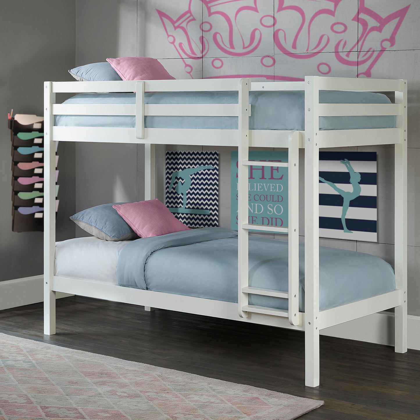 Hillsdale Kids and Teen Caspian Twin Over Twin Bunk Bed, White