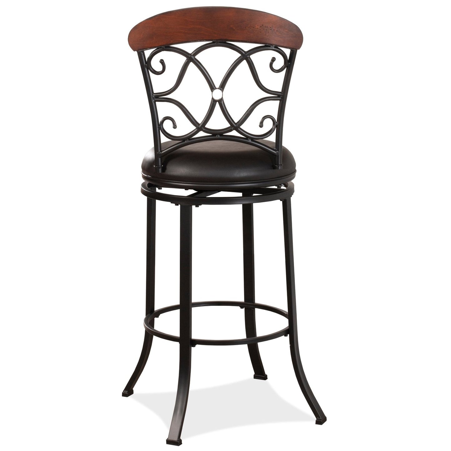 Hillsdale Furniture Trevelian Metal Swivel Bar Height Stool, Dark Coffee