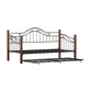 Hillsdale Furniture Matson Wood and Metal Daybed with Roll Out Trundle, Black with Cherry Posts