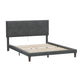 Hillsdale Furniture Muellen Upholstered Platform Queen Bed with 2 Dual USB Ports, Graphite Gray Vinyl