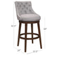 Hillsdale Furniture Halbrooke Wood Swivel Bar Height Stool, Gray Fabric