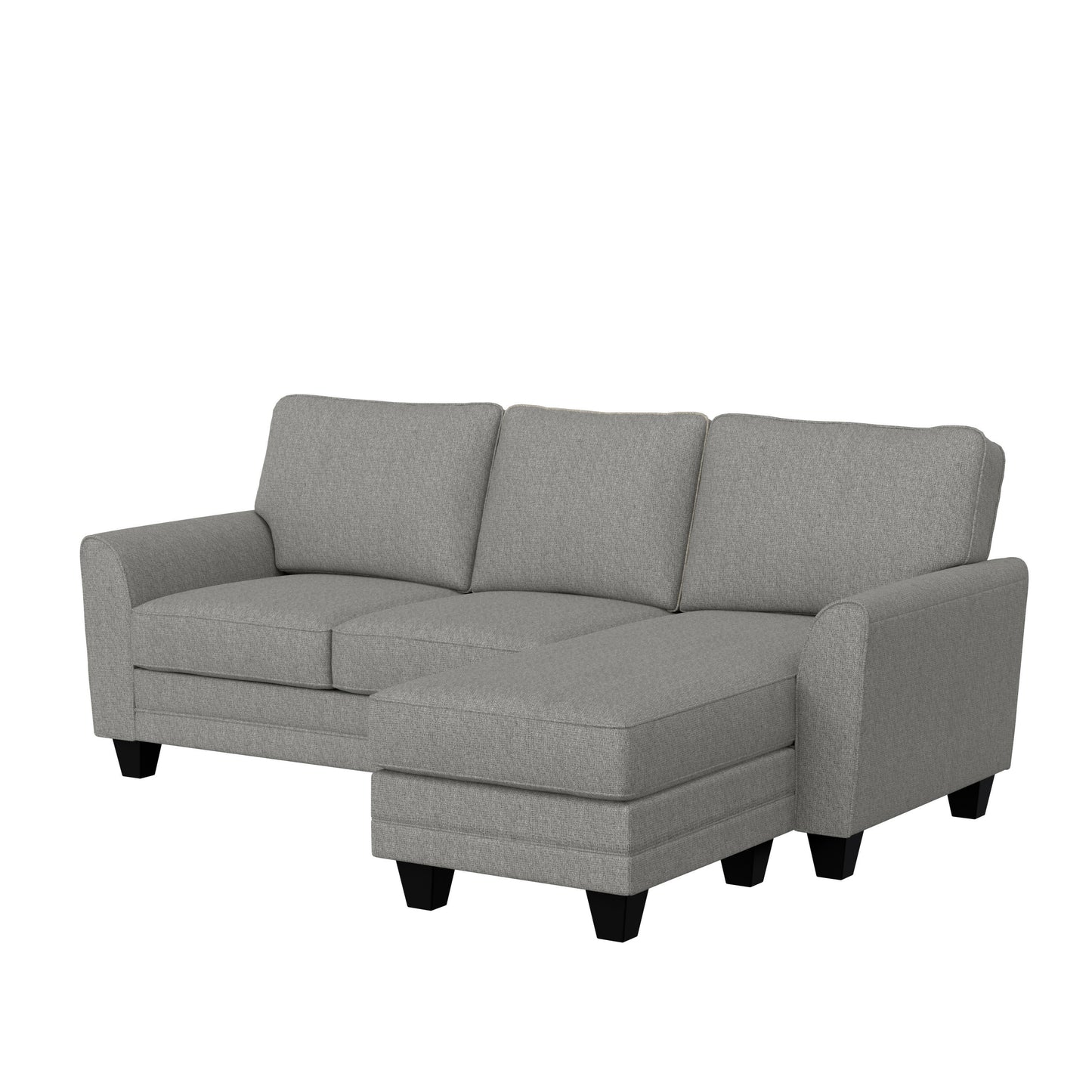 Hillsdale Furniture Daniel Upholstered Reversible Chaise Sectional with Storage Ottoman, Nature Gray