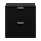 Hillsdale Living Essentials Delmar Wood 2 Drawer Nightstand, Set of 2, Matte Black