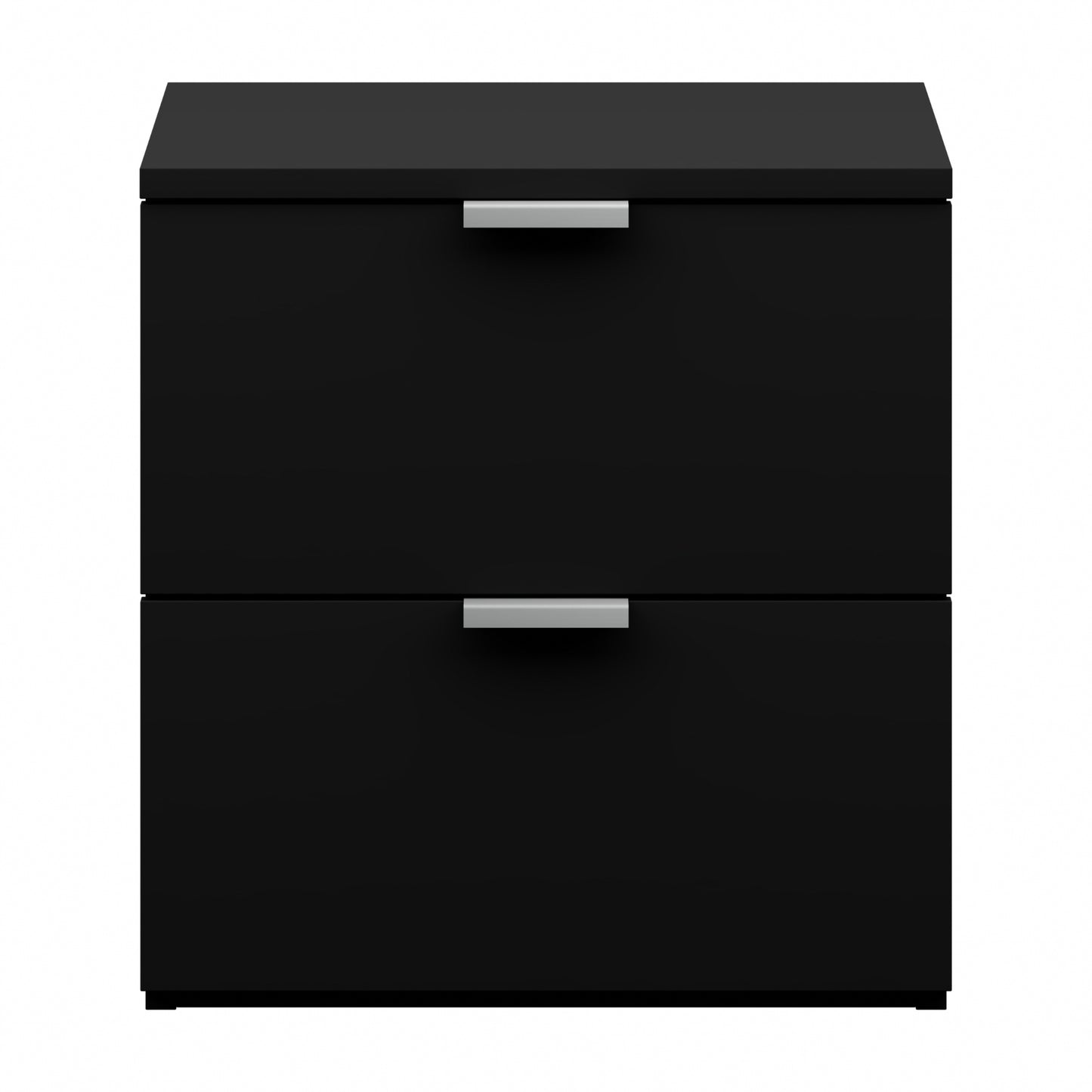 Hillsdale Living Essentials Delmar Wood 2 Drawer Nightstand, Set of 2, Matte Black