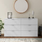 Hillsdale Living Essentials Delmar Wood 6 Drawer Dresser, Matte White