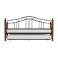 Hillsdale Furniture Madison Wood and Metal Twin Daybed with Roll Out Trundle, Black with Cherry Posts