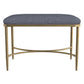 Hillsdale Furniture Wimberly Modern Backless Metal Vanity Stool, Gold with Blue Fabric