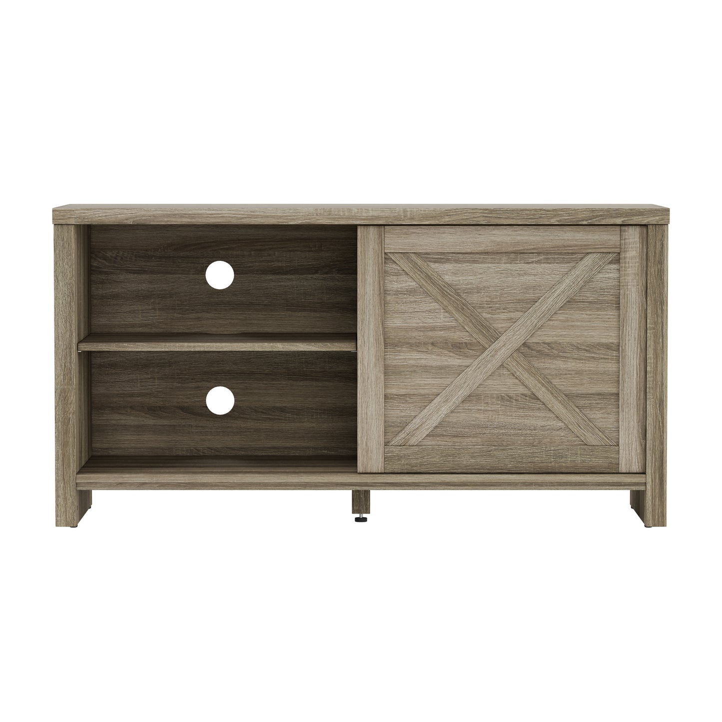 Living Essentials by Hillsdale Columbus 47 Inch Wood Entertainment Console, Dark Oak Finish