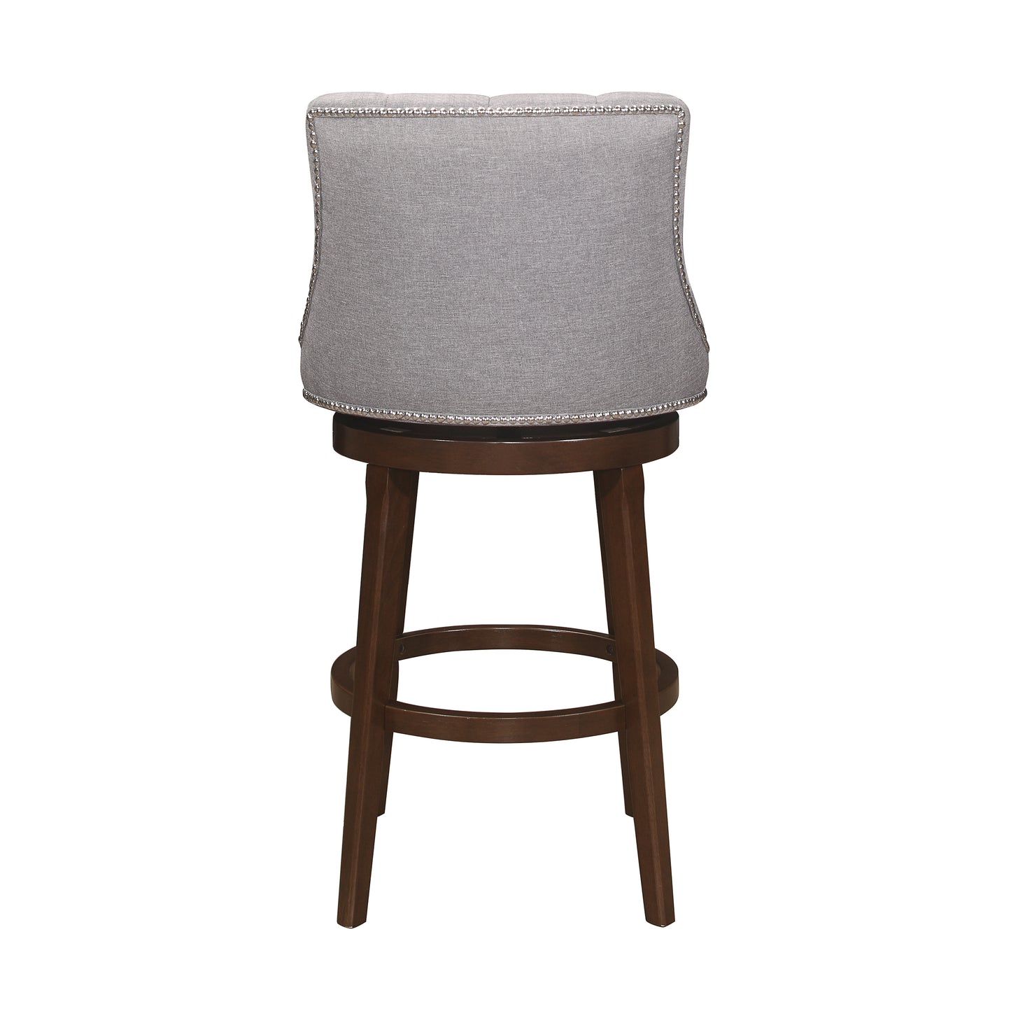 Hillsdale Furniture Halbrooke Wood Swivel Bar Height Stool, Gray Fabric